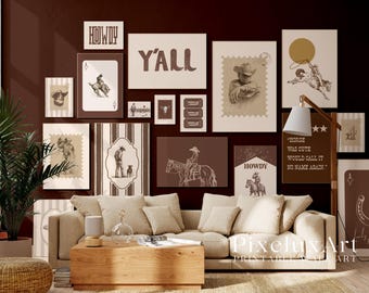 Western Gallery Wall Set of 18 | Cowboy Printable Wall Art | Rustic Country Decor | Vintage Southwestern Aesthetic Print, image 3