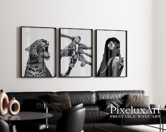Stockholm Style Black & White Gallery Wall Set, Trendy Fashion Poster Bundle, Stylish Y2K Wall Art, Scandinavian Aesthetic Apartment Poster, image 3