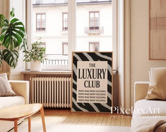 Luxury Club Zebra Print Poster, Black and White Wall Art, Luxury Fashion Print, Hypebeast Aesthetic, Retro Print, Trendy Black White Quote, image 8