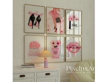 Pink Fashion Watercolor Art Prints: Paris Glam Decor (Digital Download), image 3