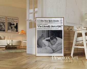 Set of 3 Trendy Newspaper Print – Girly Wall Art, Retro Dorm Room Decor, Black & White Newspaper Prints, Retro Newspaper Art, Apartment Art, image 4