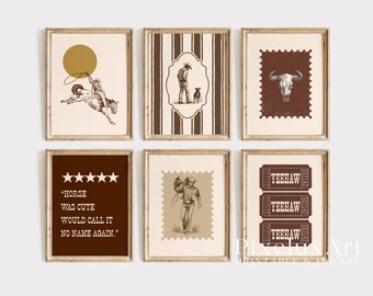 Western Gallery Wall Set of 18 | Cowboy Printable Wall Art | Rustic Country Decor | Vintage Southwestern Aesthetic Print, image 6