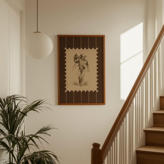Cowboy Walking Wall Art