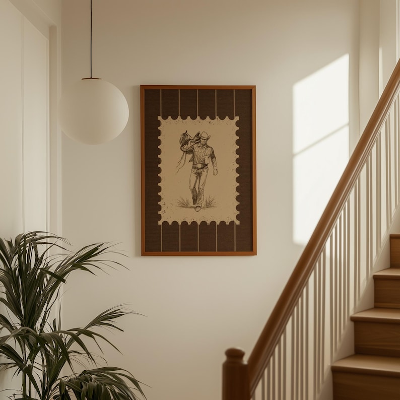 Cowboy Walking Wall Art
