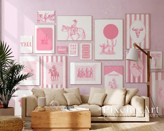 130+ Pink Western Gallery Wall Set – Girly Cowgirl Wall Art, Girly Cowgirl Wall Art, Retro Rodeo Aesthetic Decor, image 11