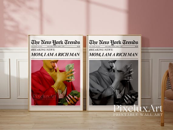Rich Man Newspaper Poster