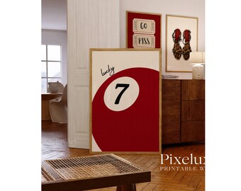 Set of 6 Red Chic Wall Art Prints – Fashion Illustration Poster, Retro Feminine Collage, Leopard Heels Print, Leopard Print, Y2K Fashion Art, image 7