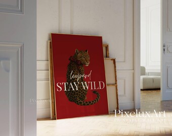 Retro Red Girly Wall Art Set – 6 Trendy Posters, Y2K Fashion Decor, Trendy Leopard Print, Aesthetic Dorm & Apartment Decor, Leopard Wall Art, image 5