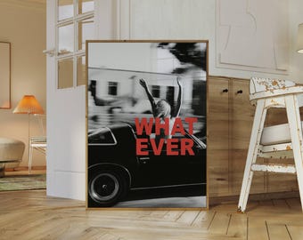 Whatever Trendy Collage Apartment Poster, Black And White Y2k Fashion Print, Feminist Trendy Stylish & Cool Girl Aesthetic Art for Teen Room, image 1