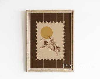 Rodeo Cowboy Wall Art | Western Horse Print | Rustic Country Decor | Vintage Farmhouse Poster, image 3