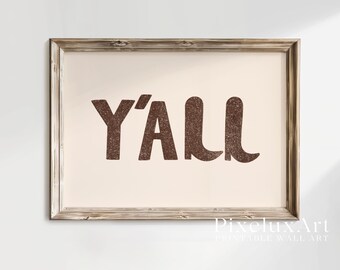 Western Y’all Wall Art – Vintage Typography Printable, Rustic Country Decor, Southern Retro Poster for Farmhouse Decor, image 3