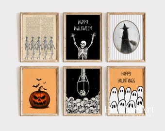 Halloween Wall Art Bundle Set of 18 – Spooky Ghosts, Pumpkins, Skulls & Haunted House Print, Halloween Fall Gallery Set for Seasonal Decor, image 4