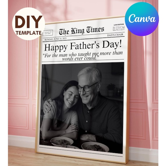 Editable Father’s Day Newspaper Gift