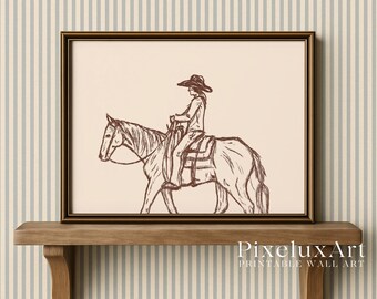 Cowgirl Wall Art | Western Female Cowboy Print | Rustic Farmhouse Decor | Rodeo Girl Poster | Country Western Wall Art Printable, image 3