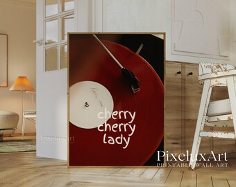 Set of 6 Girly Red Wall Art Prints - Feminine Aesthetic Poster, Vintage Matchbox, Typography, Vinyl Print, Trendy Dorm & Apartment Wall Art, image 6
