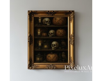Halloween Ghost Wall Art Bundle – Spooky Rustic Haunted House and Gothic Castle Prints, Dark Academia Skull & Pumpkin Gallery Set, image 7
