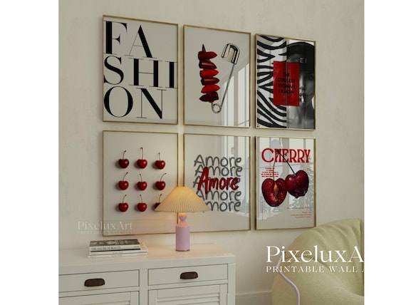 Red & Black Fashion Gallery Wall Art