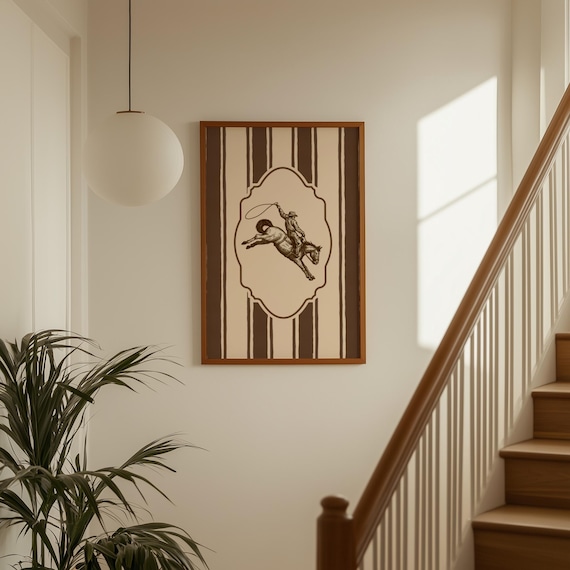 Cowboy Riding Horse Wall Art