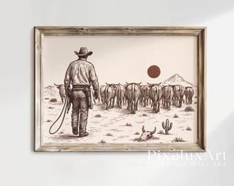 Western Gallery Wall Set of 18 | Cowboy Printable Wall Art | Rustic Country Decor | Vintage Southwestern Aesthetic Print, image 8