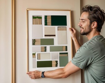 Sage Green Matchbook Canva Template • DIY Custom Matches Poster • Personalized Matchbox Digital Download • Editable Matchbook Blank Art Gift, image 5