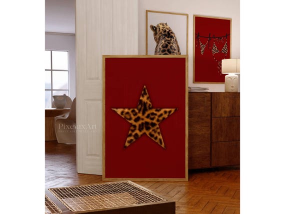 Retro Leopard Star Wall Art