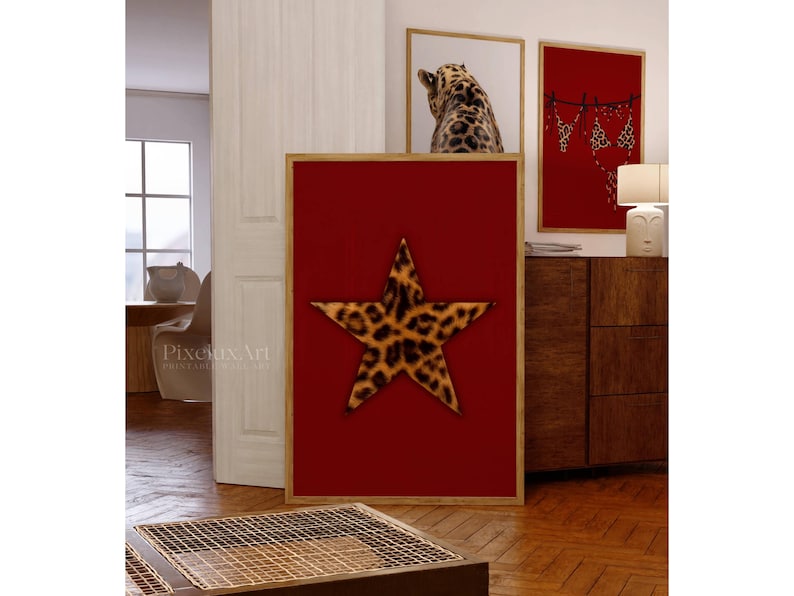Retro Leopard Star Wall Art