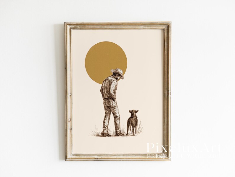 Cowboy and Dog Poster