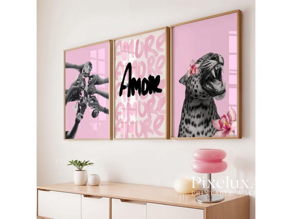 Pink Leopard Poster Set