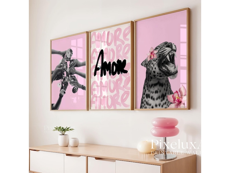 Pink Leopard Poster Set