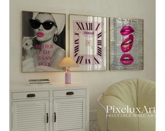 Retro Pink Leopard Gallery Wall Art Set: Y2K Fashion Prints (Digital Download), image 6