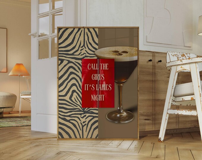 Retro Espresso Martini Wall Art – Y2K Fashion Decor…