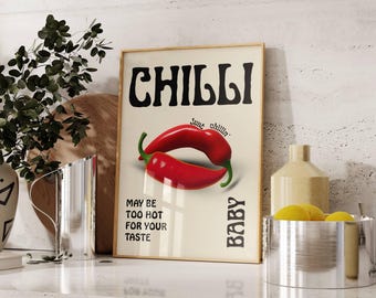 Funky Disco Chilli Pepper Print: Y2K Kitchen Wall Art (Digital Download, image 6