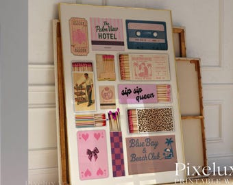 Vintage Matchbox Art Print – Retro Matchbooks Poster for Dorm Room Decor, Unique Matchbox Display Wall Art, Matchbooks Posters for Gifts, image 3