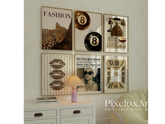Retro Leopard Wall Art Set