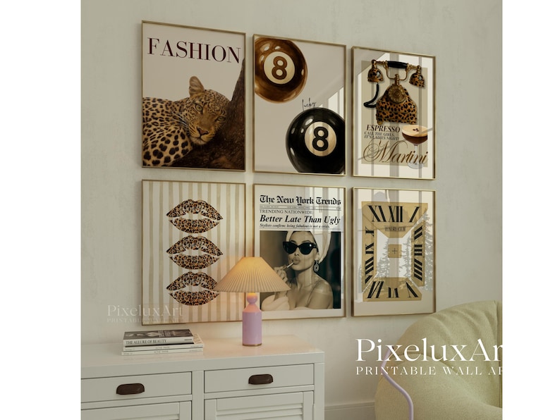 Retro Leopard Wall Art Set