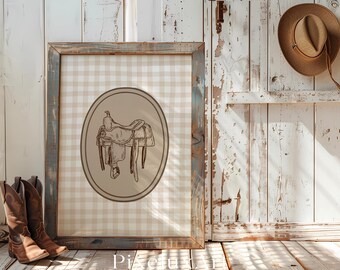 Cowgirl Saddle Wall Art | Western Country Decor | Rustic Farmhouse Printable | Boho Cowboy Poster | Vintage Rodeo Wall Art, image 3