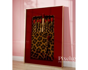 Leopard Matchbox Wall Art • Vintage Matchbox Print, Retro Leopard Decor, Matchbox Wall Art for Eclectic & Bold Home Style, Trendy Dorm Room, image 6