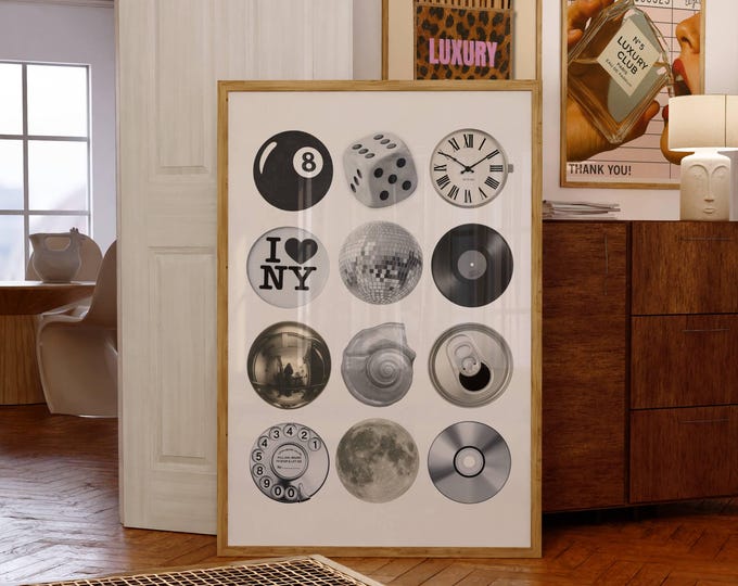 Retro Collage Wall Art, Trendy Wall Art, Y2K Aesthetic…
