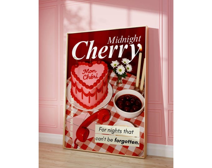 Cherry Poster Print | Trendy Cherry Art for Apartment Decor…