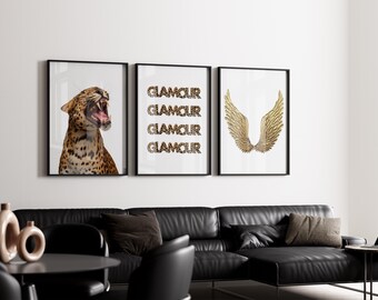 Leopard Glam Gallery Wall Set | Fashion Leopard Wall Art | Y2K Glamour Aesthetic Printable Posters | Modern Chic Wall Decor, image 6