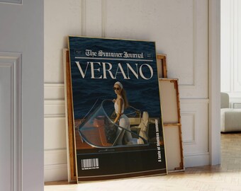 Verano Print, Ocean Poster, Magazine Cover Print, Summer Wall Art, Old Money Aesthetic Beach House, Coastal Summer Print, Verano Poster, image 5