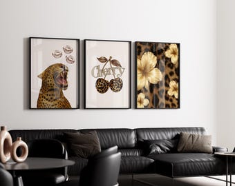 Glam Leopard Wall Art Set – 6 Trendy Posters, Y2K Fashion Decor, Chic Leopard Print, Aesthetic Apartment Decor, Wild Fashion Wall Prints, image 8