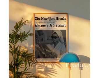 Trendy Newspaper Print, Because It's Iconic Retro Girly Wall Art, Dorm Room Poster, Magazine Headline Newspaper Art Print for Girl Apartment, image 7
