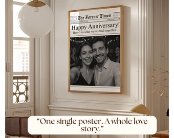 Couples Anniversary Newspaper Poster • Canva Template Newspaper • DIY Newspaper Print for 1st Anniversary Gift, Valentine's Day, Him, Her, image 8