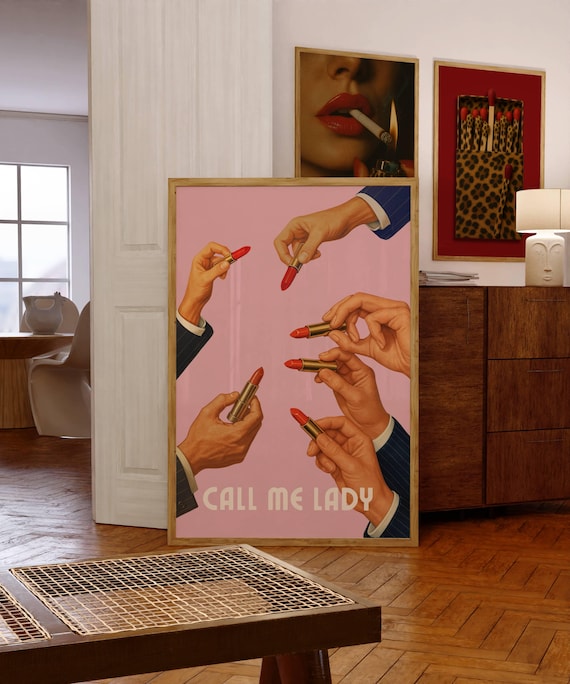 Retro Lipstick Print