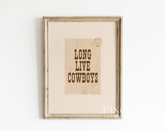 Long Live Cowboys Poster – Western Wall Art, Rustic Country Decor, Cowboy Typography Print, Rodeo Ranch Nursery Art, Wild West Home Decor, image 3