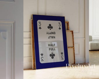 Navy Blue Set of 6 Trendy Gallery Wall Art, Aesthetic  Chic Apartment Decor, Trendy Leopard, Ace Card Print, Stylish Y2K Wall Art, image 7