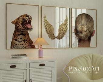 Leopard Glam Gallery Wall Set | Fashion Leopard Wall Art | Y2K Glamour Aesthetic Printable Posters | Modern Chic Wall Decor, image 3
