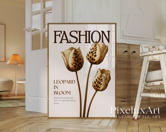 Y2K Leopard Print Wall Art Set: Trendy Fashion Posters (Digital Download), image 6