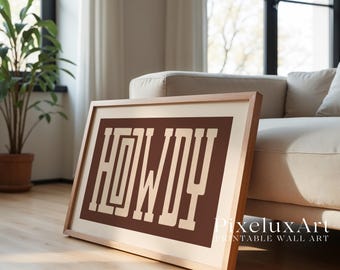 Howdy Western Poster | Cowboy Printable Wall Art | Rustic Typography Print | Vintage Country Home Decor | Western Wall Art, image 4